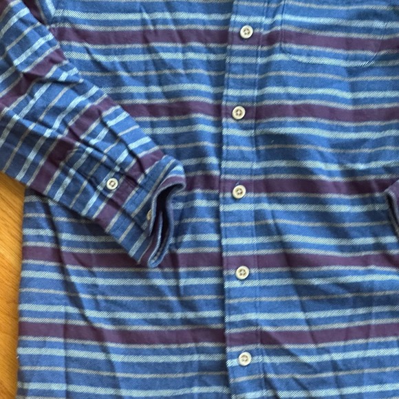 Janie and Jack flannel blue striped shirt Size 8 NWT - Picture 4 of 7